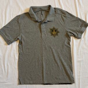 Vintage The Disney Store men's Mickey Mouse full-print polo shirt in gray M